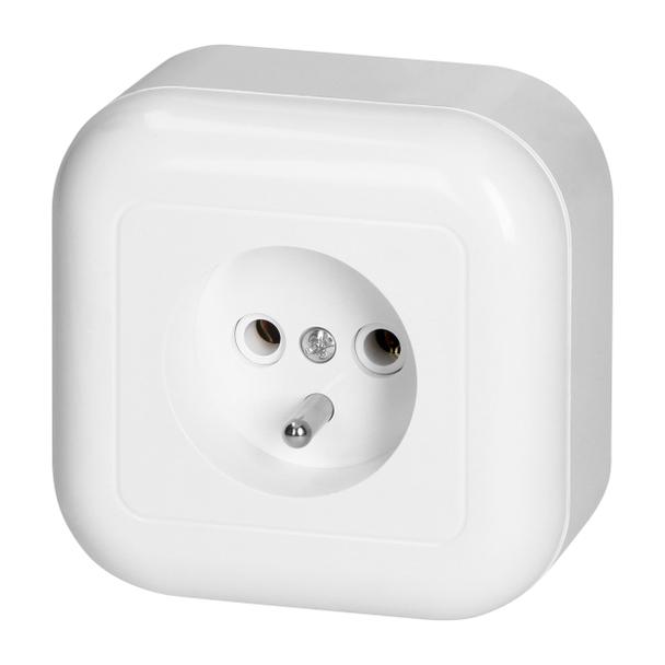 Gniazdo pojedyncze natynkowe 2p+Z 16A, 250V, FAN, biały NT-16F BIAŁY ORNO