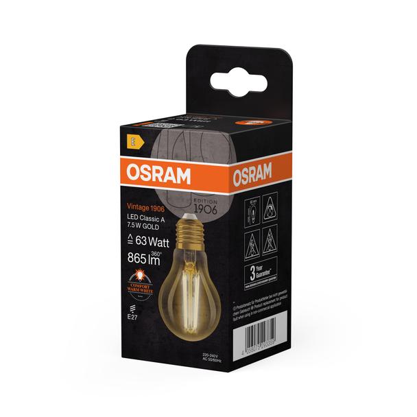 Żarówka LED E27 7,5W barwa ciepła Vintage retro filament