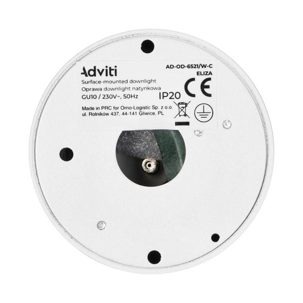 ELIZA, oprawa typu downlight, GU10 max. 35W, IP20, okrągła, biało-złota, aluminium AD-OD-6521/W-C ORNO