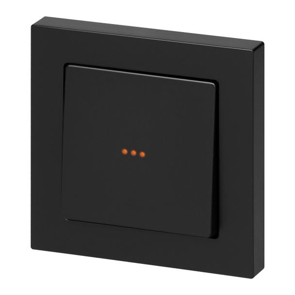 Łącznik jednobiegunowy podtynkowy z podświeleniem Malta, 10A, 250V, WP-1M/S, czarny mat