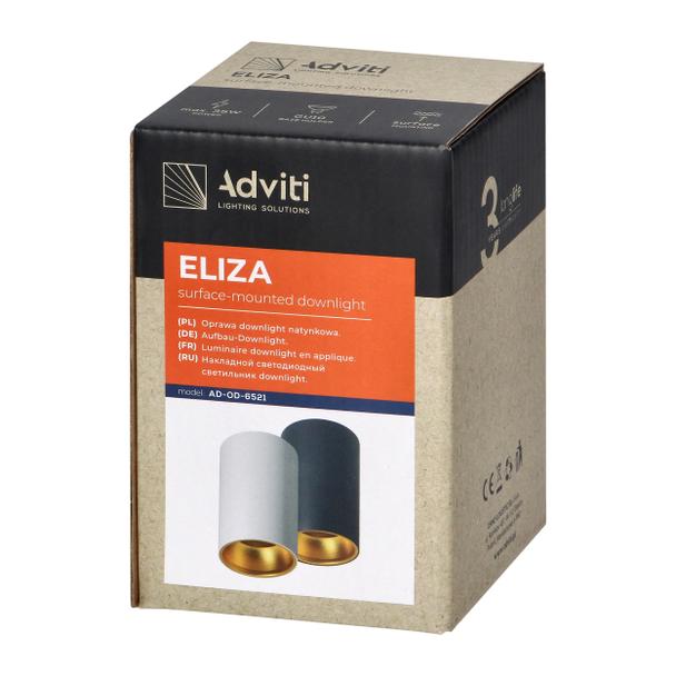 ELIZA, oprawa typu downlight, GU10 max. 35W, IP20, okrągła, biało-złota, aluminium AD-OD-6521/W-C ORNO