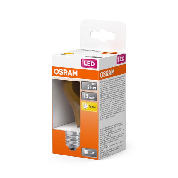 Lampa LED STAR CL A Yellow 15 non-dim 2,5W E27