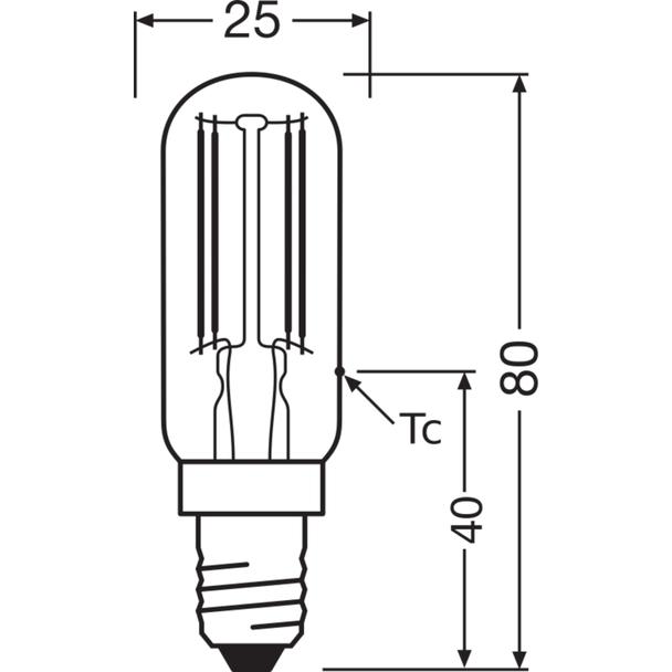 LAMPA LED SPECIAL T26 40 CL 4W/827 230V Filament szkło przezroczyste E14