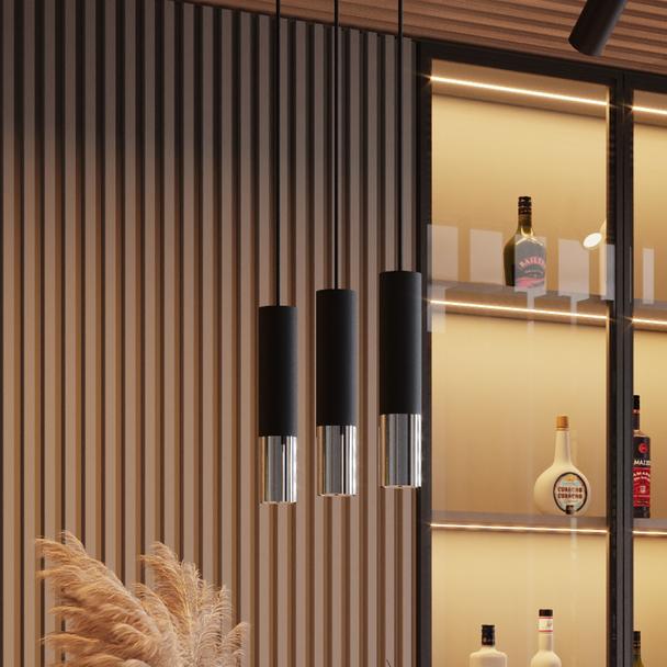 Sollux Lampa wisząca LOOPEZ 3P czarny/chrom SL.0943