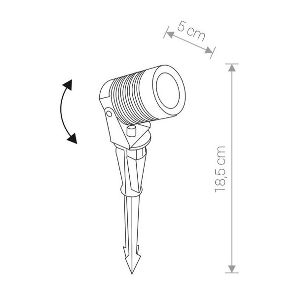 Nowodvorski dogruntowa lampa zewnętrzna stojąca (reflektorek) LED Spike M 5W 330lm 4000K czarna 9100