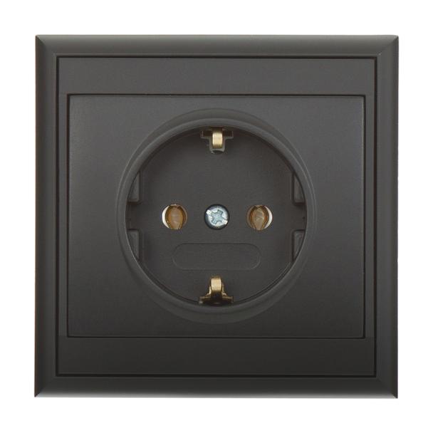 Gniazdo pojedyncze podtynkowe 2P+Z, Schuko Luna, 16A, 250V, PT-17L, czarny