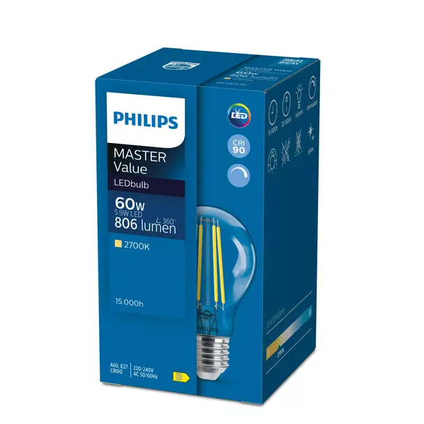 Żarówka LED ściemnialna 5,9W=60W 806lm 2700K barwa ciepła VLE kulka D5,9-60W E27 927 ST64 Szkło prze