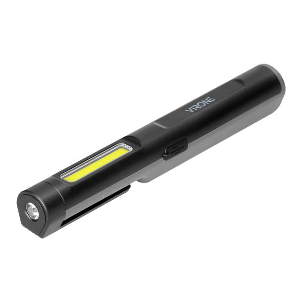Latarka warsztatowa LED, 5+3W, 300lm+70lm, 600mAh, magnes, klips