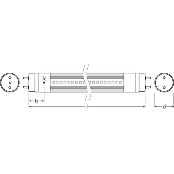 Tuba LED T8 ENTRY 1200mm 16W 840 220-240V EM