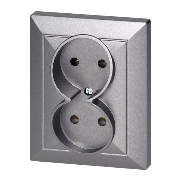 Gniazdo podwójne podtynkowe 2x2P Pearl, 16A, 250V, PT-5 P, antracyt OR-OE-7706/2P/A ORNO