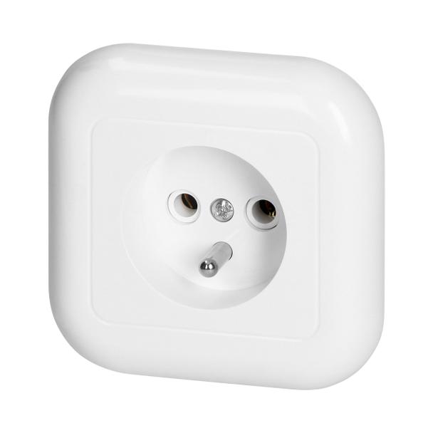 Gniazdo pojedyncze podtynkowe 2p+Z 16A, 250V, FAN, biały