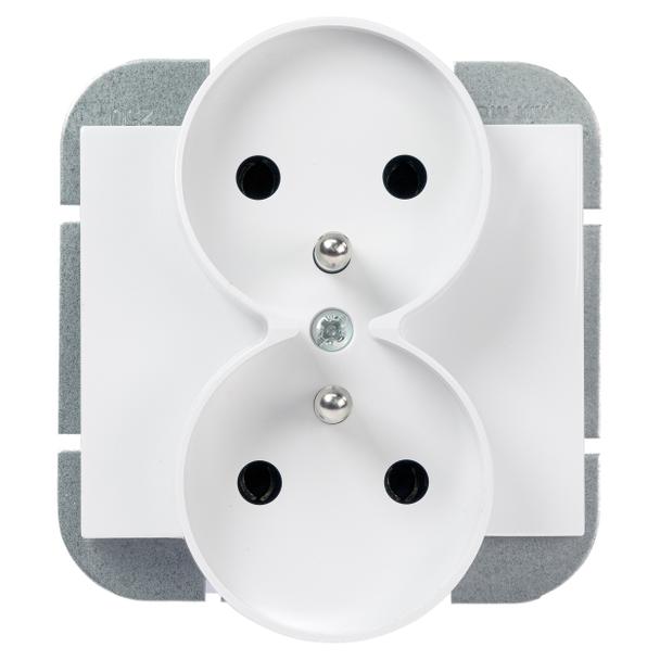 Gniazdo podwójne podtynkowe 2x2P+Z Onyx, 16A, 250V, PT-6OR, biały