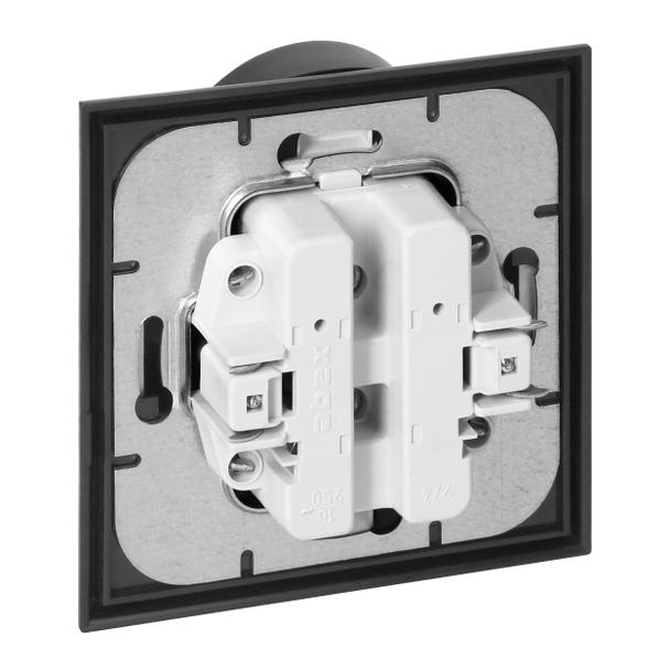 Gniazdo podwójne podtynkowe 2x2P+Z Luna, 16A, 250V, PT-6LR, czarny/złoty