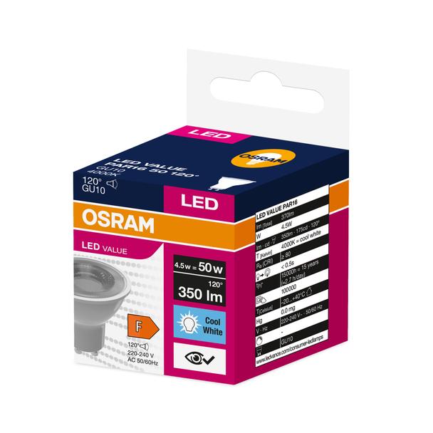 Lampa LED VALUE non-dim PAR16 50 120° 4,5W 840 230V GU10