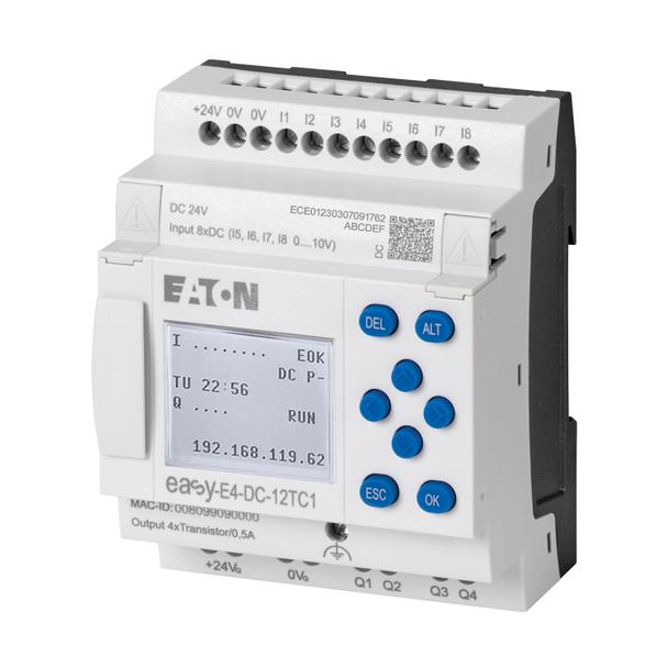 EASY-E4-UC-12RCX1 easyE4 12-24VDC 24VAC 8DI(4AI) 4DO-R bez wyświetlacza 197212 EATON