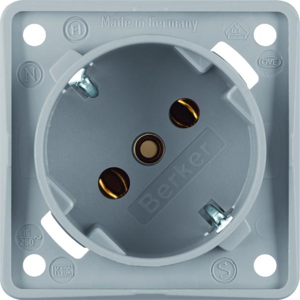 Integro Flow Gniazdo SCHUKO 45°, mechanizm, szary