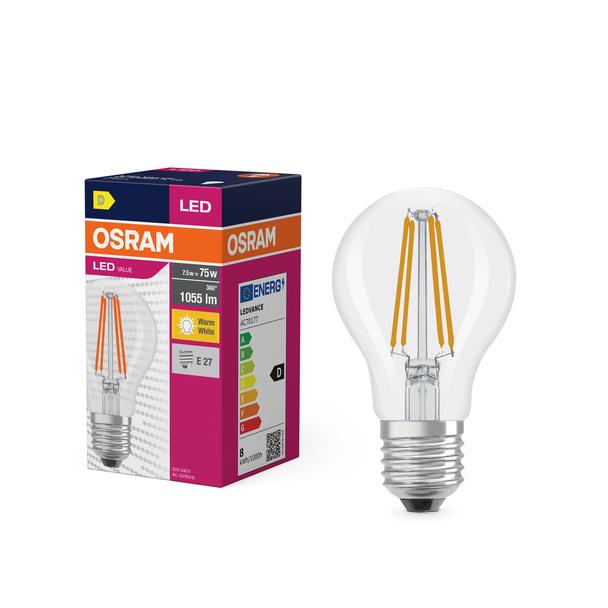 Lampa LED VALUE Classic A75 non-dim Filament 8W 827 E27