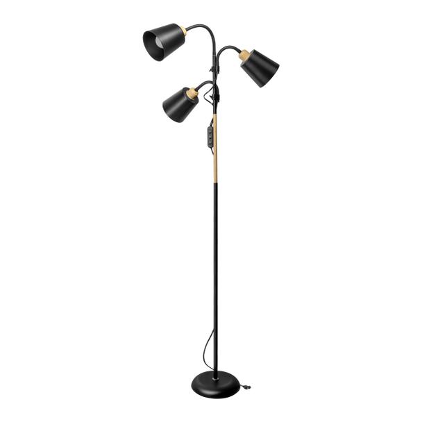 GRACE 3P, potrójna lampa podłogowa, 3xE27, max. 3x18W, 192 cm, czarna