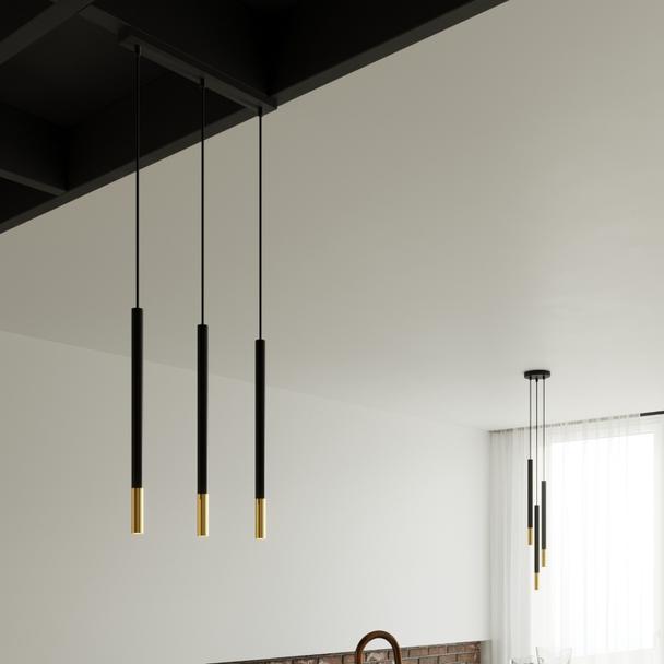 LAMPA Wisząca Tuba MOZAICA 3 Czarna SOLLUX SL.0893
