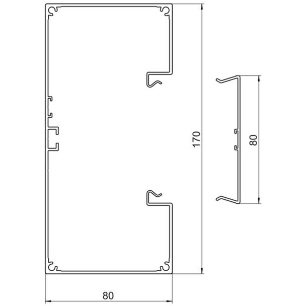 tehalit.BRAP Podstawa kanału, 65x170, alu biały BRAP6517019016 HAGER