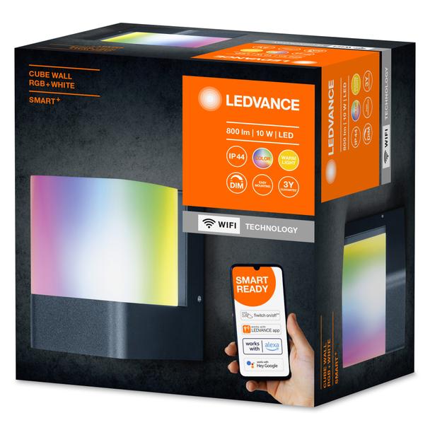 Kinkiet Ogrodowy LED INTELIGENTNY 9,5W RGB+W Ciemny szary SMART+ WiFi CUBE 4058075478114 LEDVANCE