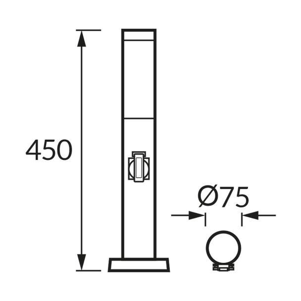 Oprawa ogrodowa TUBER 45 230V E27 C BLACK