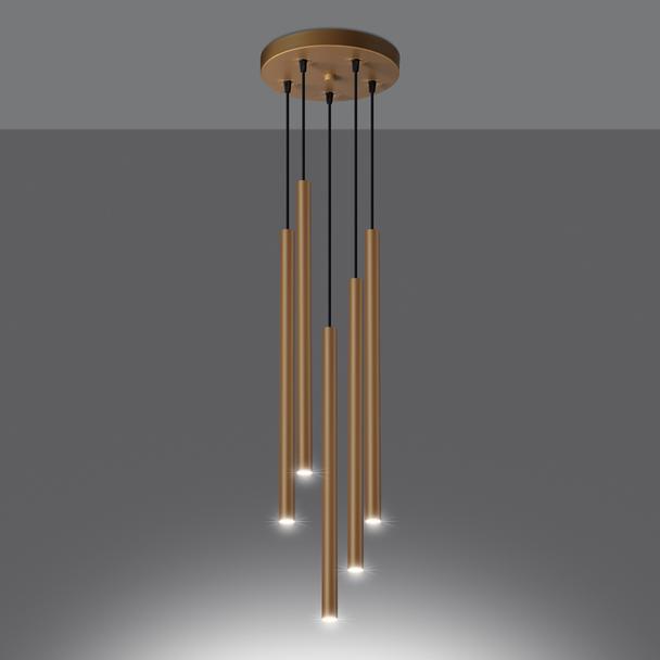 Sollux Lampa wisząca PASTELO 5P złota SL.1174