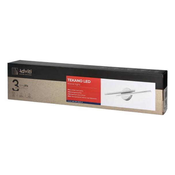 TEKANO LED 14W, lampa nad lustro, 1540lm, 4000K, IP44, dł. 55 cm, aluminium, biała