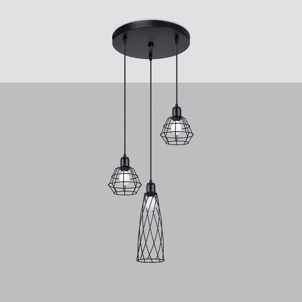 Sollux Lampa wisząca SUBA 3P czarna SL.1166