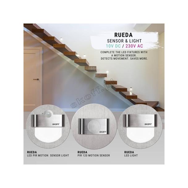 Oprawa Rueda LED PIR 120 Motion Sensor Light | 230 V AC | 2,4 W | IP 20 |LED | 4000 K |PIR 120o | Wy