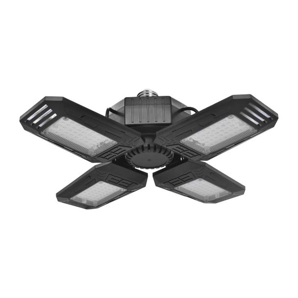 SYRIUSZ LED lampa warsztatowa składana 4-skrzydłowa, E27, 72W, 4000K, 6480lm