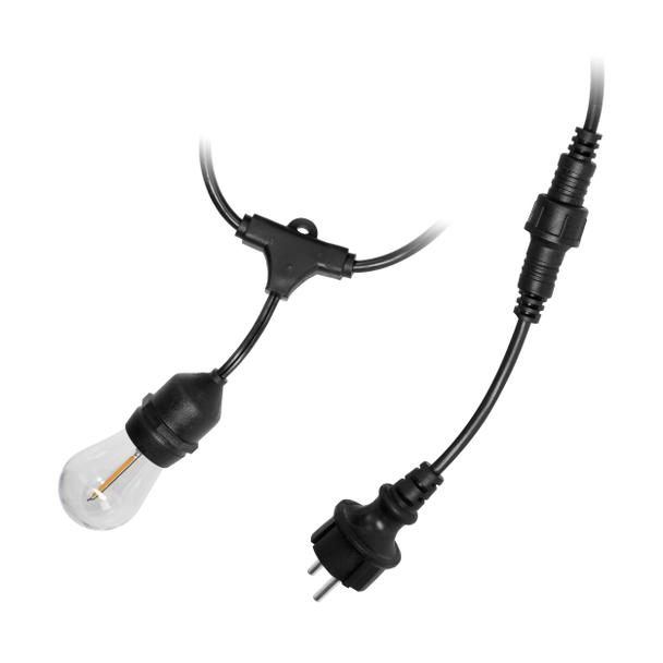 Girlanda oświetleniowa - 1 sznur 20 m (20 opraw) + 20 żarówek LED 1W E27, 3000K + 1 żarówka gratis