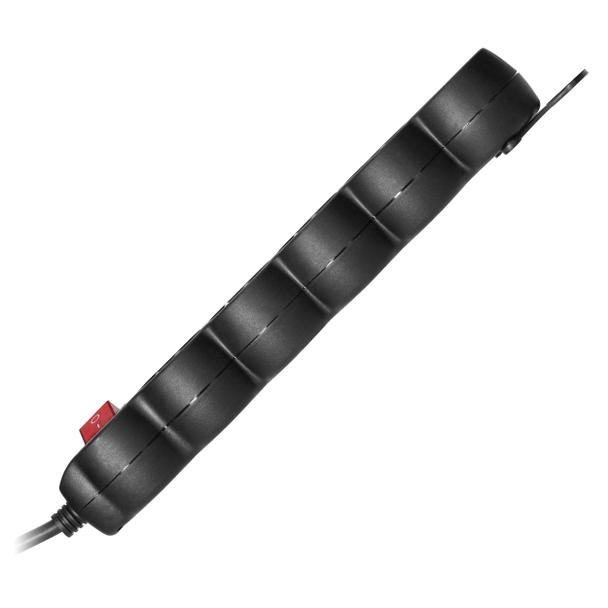 Przedłużacz 5-krotny 2P+Z (Schuko), z wyłącznikiem, 3m H05VV-F 3x1,5mm2, Imax=16A, płaska wtyczka, c