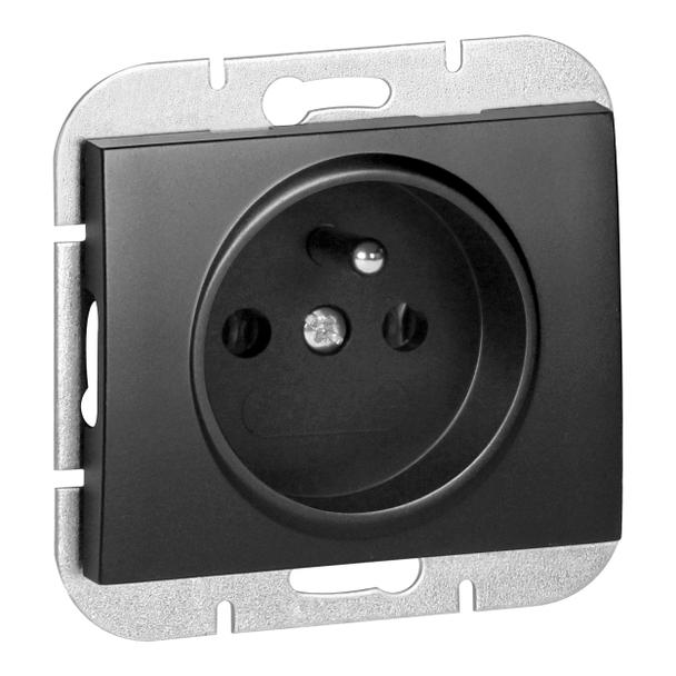 Gniazdo pojedyncze podtynkowe 2P+Z Onyx, 16A, 250V, PT-16O, czarny