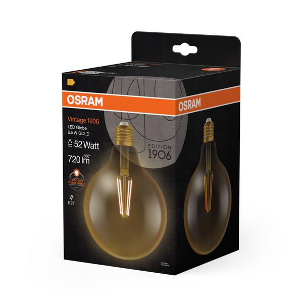 Żarówka LED Vintage 1906 LED CL GLOBE125 FIL GOLD 55 non-dim 6,5W/825 E27 4058075809406