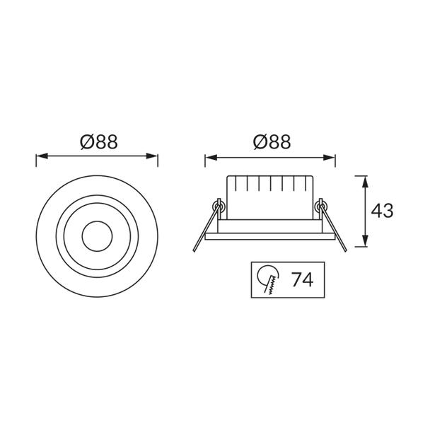 Sufitowa oprawa punktowa MONI LED C 5W 4000K SILVER