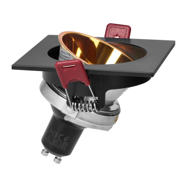 FONDI SC ramka dekoracyjna oprawy punktowej, MR16/GU10 max. 50W, kwadrat, stała, aluminiowa, czarno-