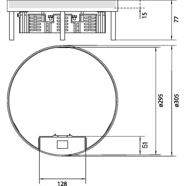 tehalit.VE-EE Pokrywa uchylna IP30 5kN EKR12 fi306 15mm stal nierdzewna