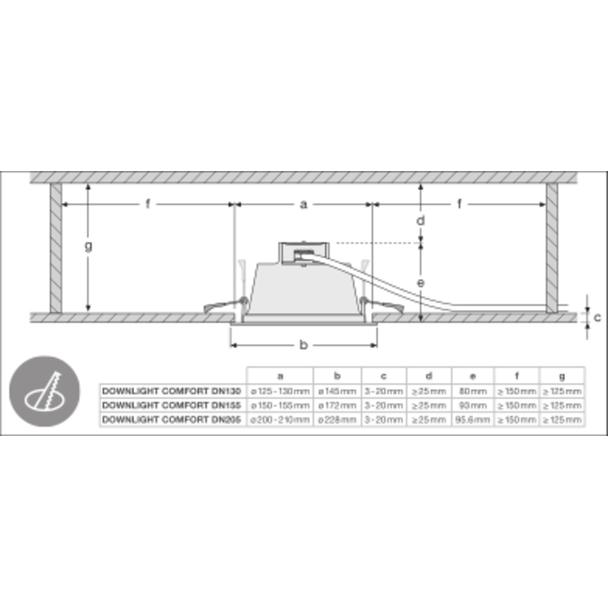 DL COMFORT DN205 20W 3CCT 60DEG WT LEDV LEDVANCE