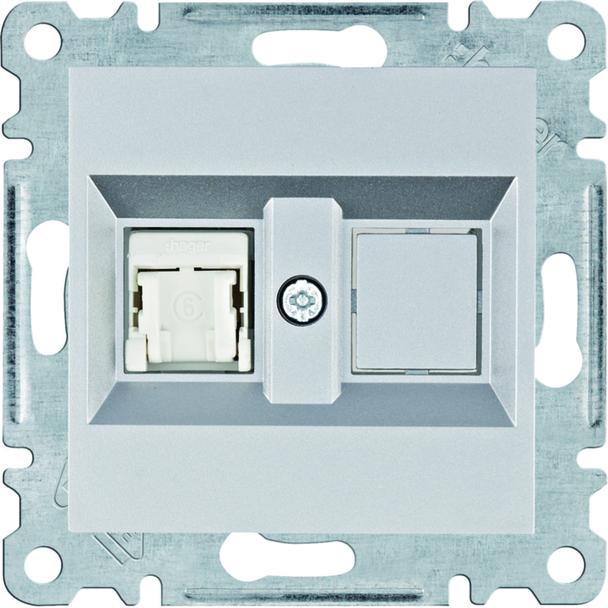 lumina Gniazdo komputerowe pojedyczne RJ45 kat.6 UTP, srebrny WL2152 HAGER