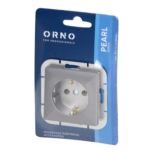 Gniazdo pojedyncze podtynkowe 2P+Z Schuko Pearl, 16A, 250V, PT-17P, antracyt