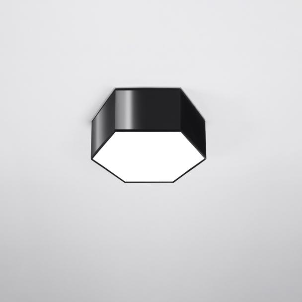 Lampa plafon sześciokątny czarny SUNDE 13 SOLLUX