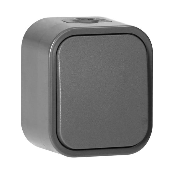 Łącznik natynkowy schodowy B2, 10A, 250V, IP54, WNT-5B2, szary