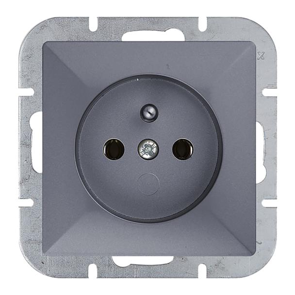 Gniazdo pojedyncze podtynkowe 2P+Z Pearl, 16A, 250V, PT-16P, antracyt