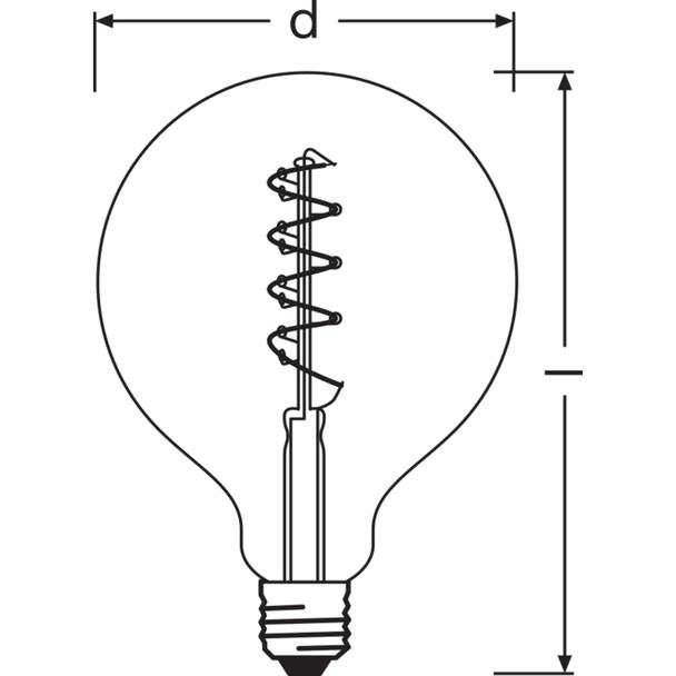 Lampa LED Vintage 1906 dim CL GLOBE125 Filament szkło przezroczyste GOLD 25 dim 4,5W 820 E27