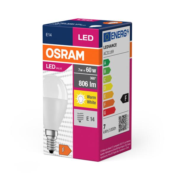 Żarówka LED E14 7W VALUECLP60 7W/827 230VFR 806lm 2700K 4058075152939 LEDVANCE
