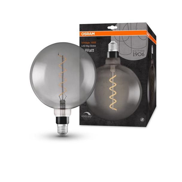 Żarówka LED Vintage 1906 LED dim CL GLOBE200 FIL SMOKE 12 dim 5W/818 E27 4058075270046 LEDVANCE
