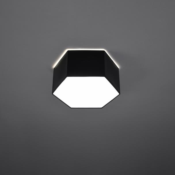 Lampa plafon sześciokątny czarny SUNDE 13 SOLLUX