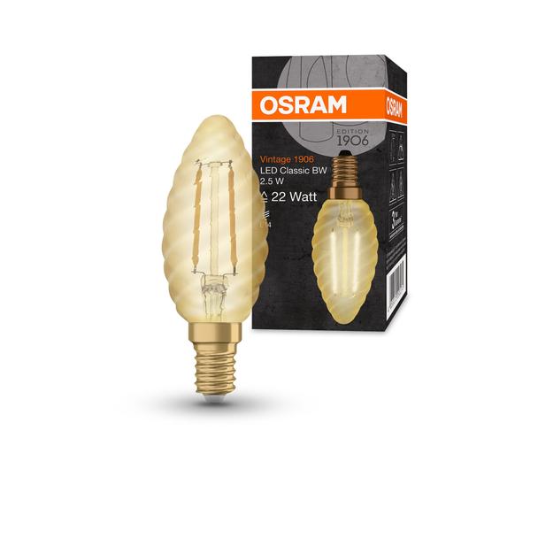 Lampa LED Vintage 1906 CL BW Filament szkło przezroczyste GOLD 22 non-dim 2,5W 824 E14