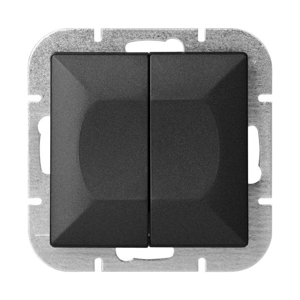 Łącznik podtynkowy świecznikowy Pearl, 10A, 250V, WP-2P, czarny